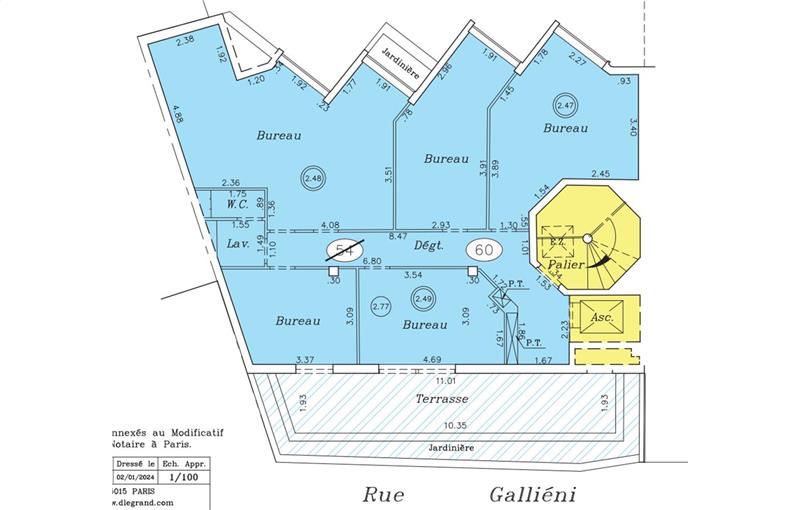 Vente de bureau de 128 m² à Boulogne-Billancourt - 92100 plan - 1