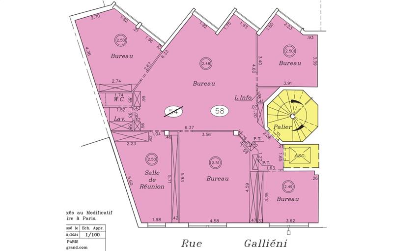 Vente de bureau de 166 m² à Boulogne-Billancourt - 92100 plan - 1