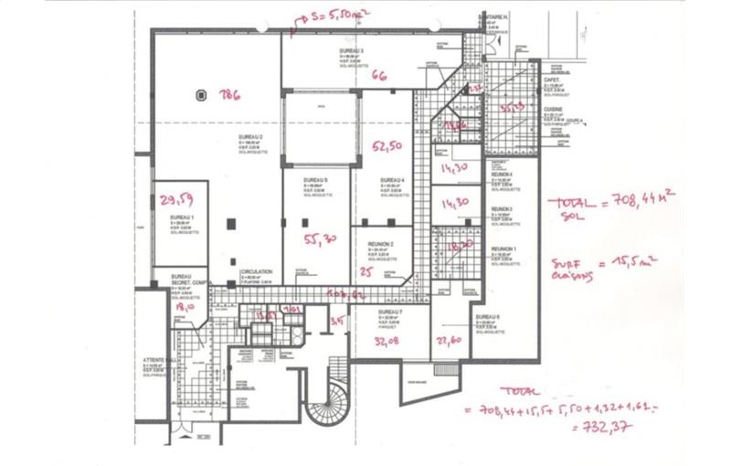 Vente de bureau de 708 m² à Colombes - 92700 plan - 1