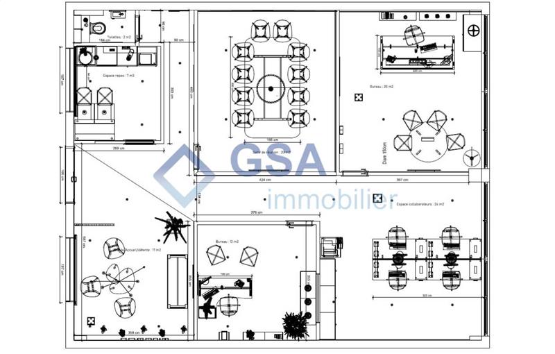 Vente de bureau de 120 m² à Courcouronnes - 91080 plan - 1