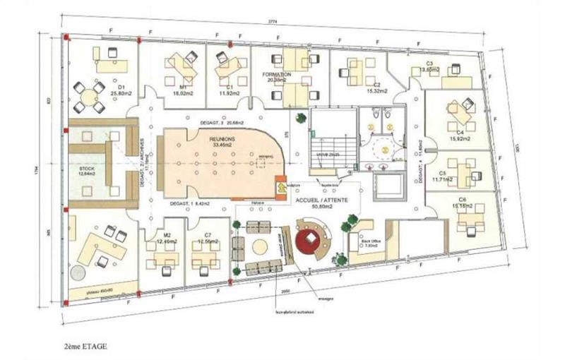 Vente de bureau de 426 m² à Dardilly - 69570 plan - 1