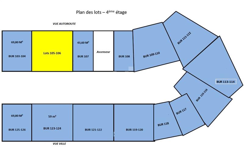 Bureau en vente de 51 m² à Évry - 91000 plan - 1