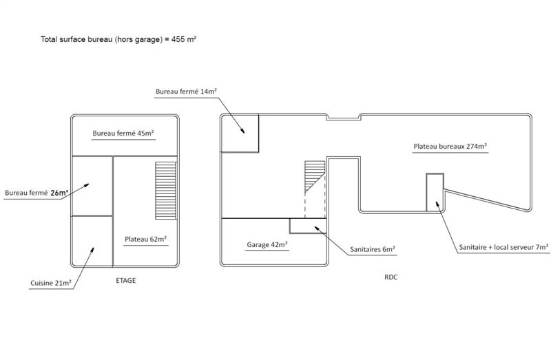 Vente de bureau de 497 m² à L'Union - 31240 plan - 1