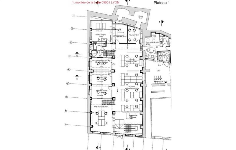 Vente de bureau de 922 m² à Lyon 1 - 69001 plan - 1