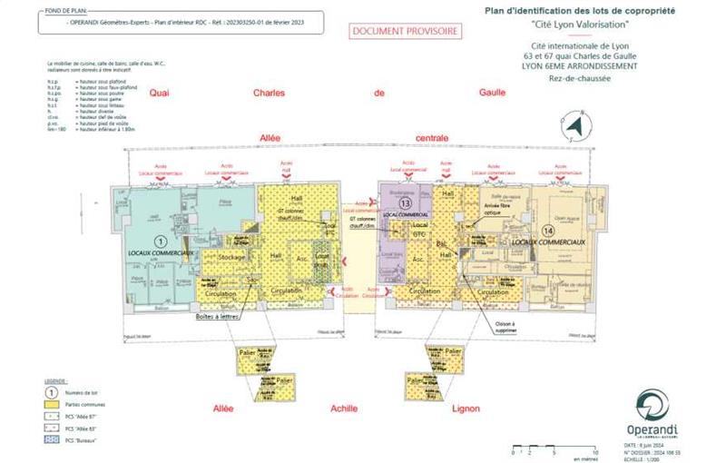 Vente de bureau de 614 m² à Lyon 6 - 69006 plan - 1