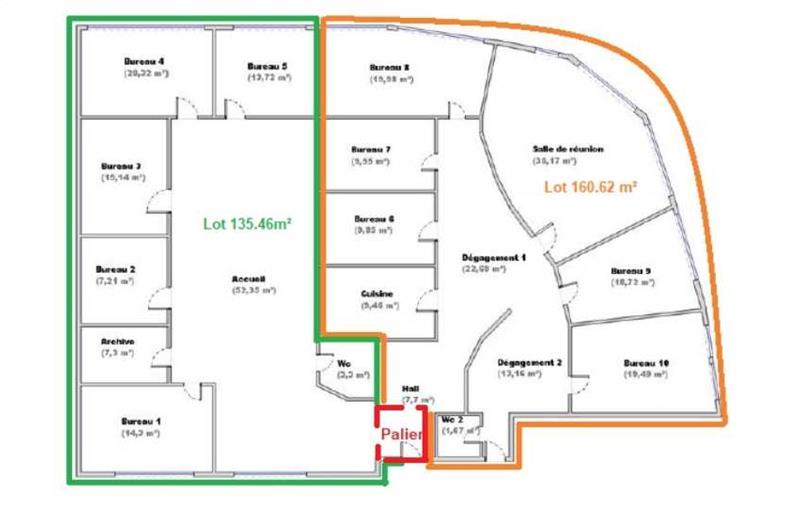 Vente de bureau de 296 m² à Lyon 9 - 69009 plan - 1