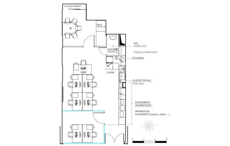 Vente de bureau de 60 m² à Paris 15 - 75015 plan - 1