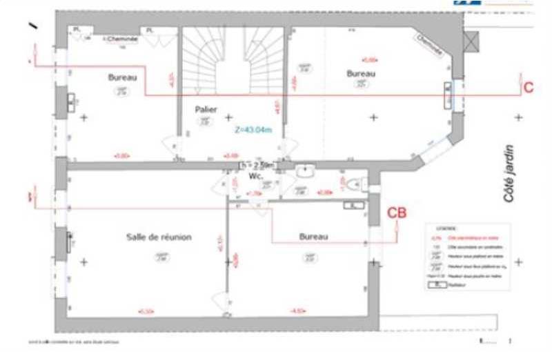 Vente de bureau de 580 m² à Paris 17 - 75017 plan - 1