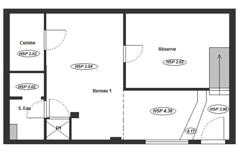 Vente de bureau de 56 m² à Paris 17 - 75017 plan - 1