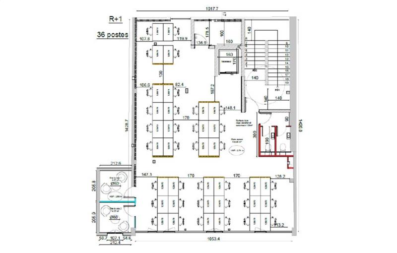 Vente de bureau de 427 m² à Paris 17 - 75017 plan - 1