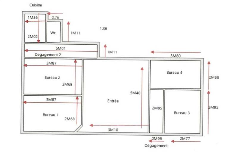 Vente de bureau de 70 m² à Paris 17 - 75017 plan - 1