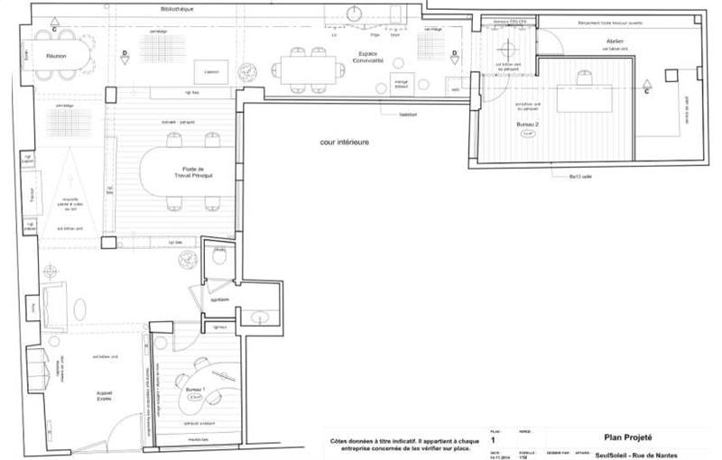 Vente de bureau de 125 m² à Paris 19 - 75019 plan - 1