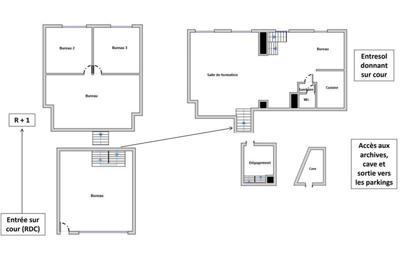 Vente de bureau de 157 m² à Paris 19 - 75019 plan - 1