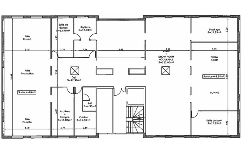 Bureau à acheter de 378 m² à Villeneuve-d'Ascq - 59491 plan - 1