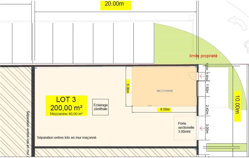 Entrepôt à vendre de 1 231 m² à Blanquefort - 33290 plan - 1