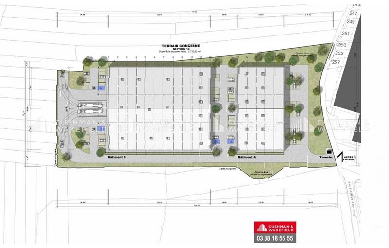 Entrepôt à acheter de 2 438 m² à Fegersheim - 67640 plan - 1