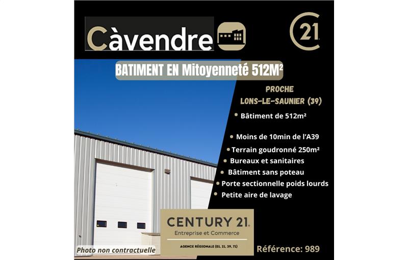 Vente d'entrepôt de 512 m² à Lons-le-Saunier - 39000 photo - 1