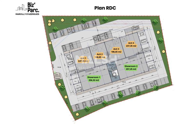 Vente d'entrepôt de 2 581 m² à Marcilly-d'Azergues - 69380 plan - 1