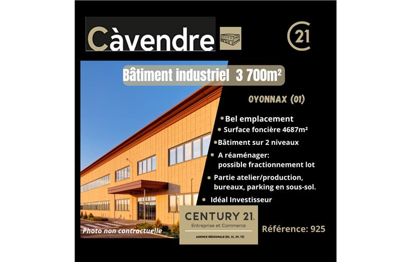 Entrepôt à vendre de 3 700 m² à Oyonnax - 01100 photo - 1