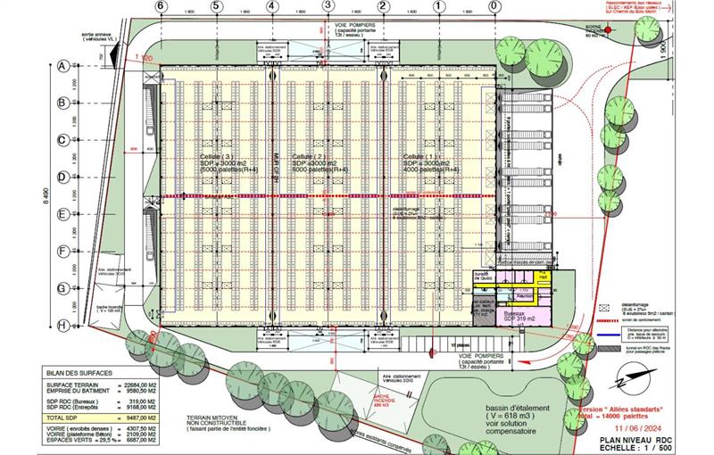 Vente d'entrepôt de 9 487 m² à Peujard - 33240 plan - 1