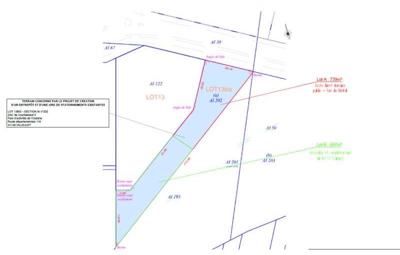 Terrain à acheter de 739 m² à Villejust - 91140 plan - 1